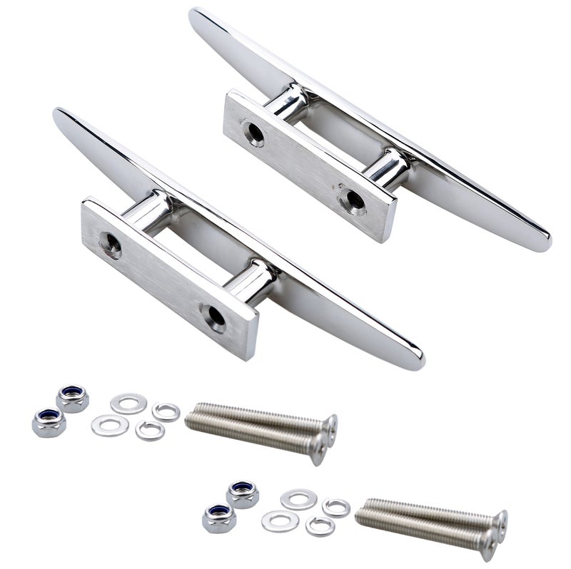 Thorn Boat Cleat 8 Inch Marine Dock Cleats 316 Stainless Steel Flat Top (8-in,2-pack) - Image 2